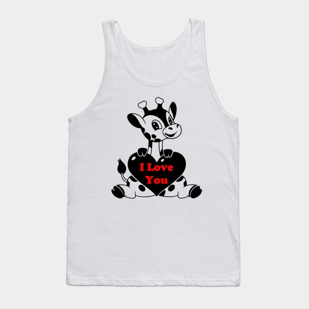 Baby Giraffe with Heart Tank Top by Rafy's Designs